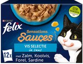 Felix Sensations Sauces - Kattenvoer natvoer - Vis Selectie in Saus - 48 x 85g