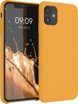 kwmobile telefoonhoesje voor Apple iPhone 11 - Hoesje met siliconen coating - Smartphone case in goud-oranje