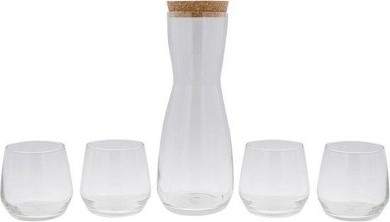Royal Leerdam | Glazenset 5-delig | 4 glazen 37 cl + 1 liter karaf met