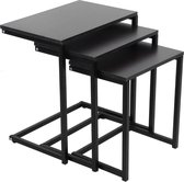 Dakta® Bijzettafel | 3-delig | Zwart | Modern design | Salontafel | Tafeltje | Tafel Set