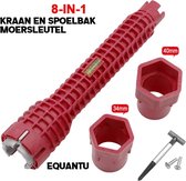 wc bril en kraan moersleutel- multi 8 in 1 tool - kraan gereedschap - kraan sleutel - Equantu®