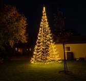 Starry NIghts | Vlaggenmast Verlichting | 400 cm Hoog | Incl. Demontabele Zwarte Mast | 640 LED lampjes | Kerstverlichting voor Buiten | Warm Wit Licht