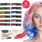 ARTECO® 12 Haarkrijt Kammen Navulbaar – Hair Chalk - Tijdelijke Haarkleuring - Haarmascara - Verkleedfeestjes - Kerst & Nieuwjaar