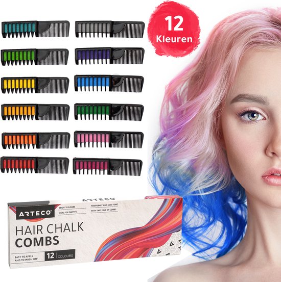 ARTECO® 12 Peignage à craie pour cheveux rechargeables – Hair Chalk Hair  Mascara Carnival | bol