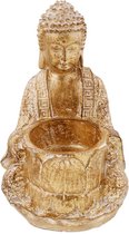 Theelichthouder buddha - Goud - Wit - Decoratie