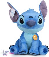 Disney Lilo & Stitch Pluche Knuffel (Blauw) + Geluid XL 75 cm |  Speelgoed knuffeldier knuffelpop voor kinderen jongens meisjes | Extra grote en zachte plush! | Disney Stitch Angel