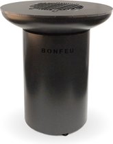 BonFeu BonBiza Zwart - Staal - Buitenkoken - Plancha Bakken - Plancha BBQ - 80x80x100 cm