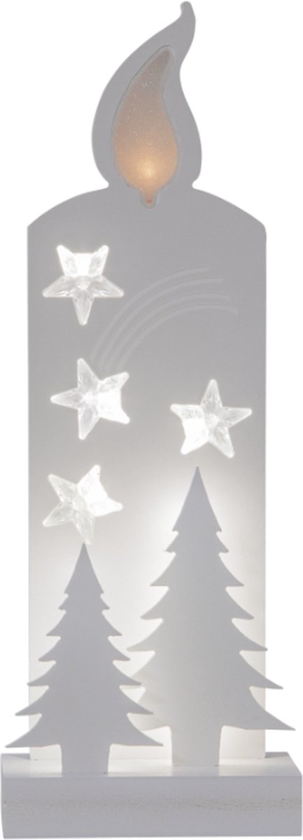 Star Trading Grandy - Kerstverlichting 12 LED's - kaars / sterren / sparren - H 36 cm