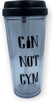 Sport Beker - Beker Voor Onderweg - Plastic herbruikbare beker - Hard Plastic - Drinkbeker - Met Rietje - Gin Not Gym