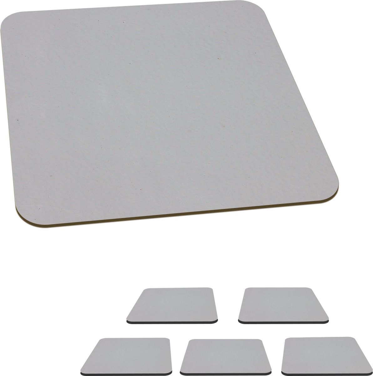 Onderzetters voor glazen - Metaal print - Grijs - 10x10 cm - Glasonderzetters - 6 stuks