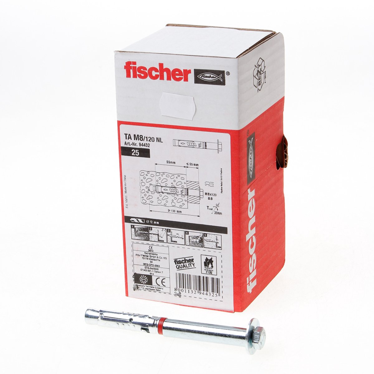 Fischer Hulsanker TA M 8/120 NL - 25 Stuks
