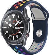 Strap-it Siliconen sport bandje - geschikt voor Samsung Galaxy Watch 3 45mm / Galaxy Watch 1 46mm / Gear S3 Classic & Frontier - donkerblauw/kleurrijk