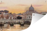Muurdecoratie Skyline van Rome in Italië - 180x120 cm - Tuinposter - Tuindoek - Buitenposter