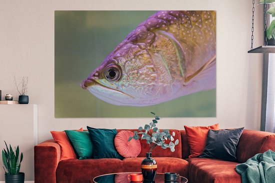 Tableau sur toile Truite aux couleurs brillantes - 180x120 cm - Décoration murale XXL