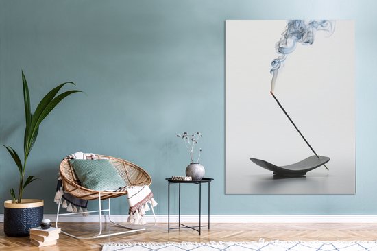 Toile Peinture Brûler de l'Encens - 120x160 cm - Décoration murale XXL