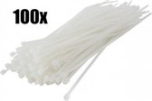 Nylon Tiewraps Kabelbinders - 150 x 3,2 mm - Transparant wit - 100 stuks