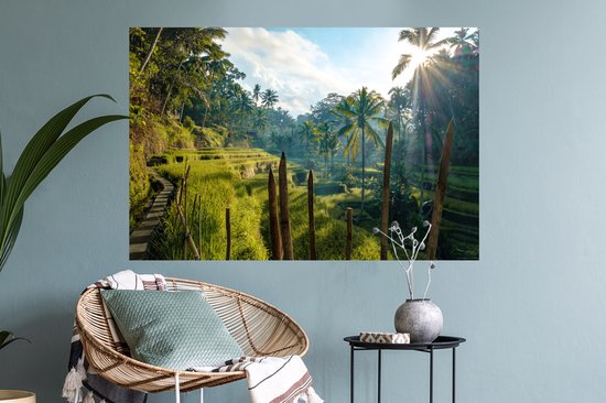 Stickers Stickers muraux - Rizière en terrasse en Indonésie - 90x60 cm - Film adhésif