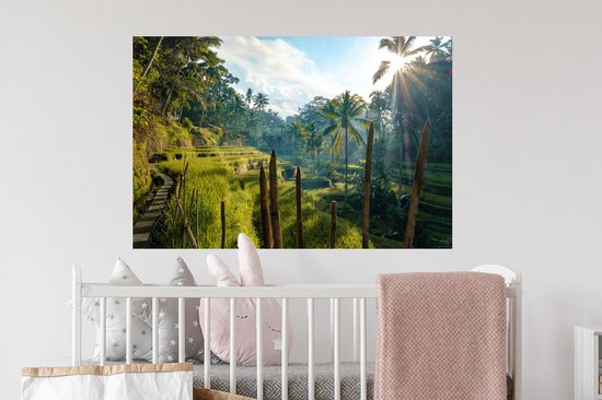 Stickers Stickers muraux - Rizière en terrasse en Indonésie - 90x60 cm - Film adhésif