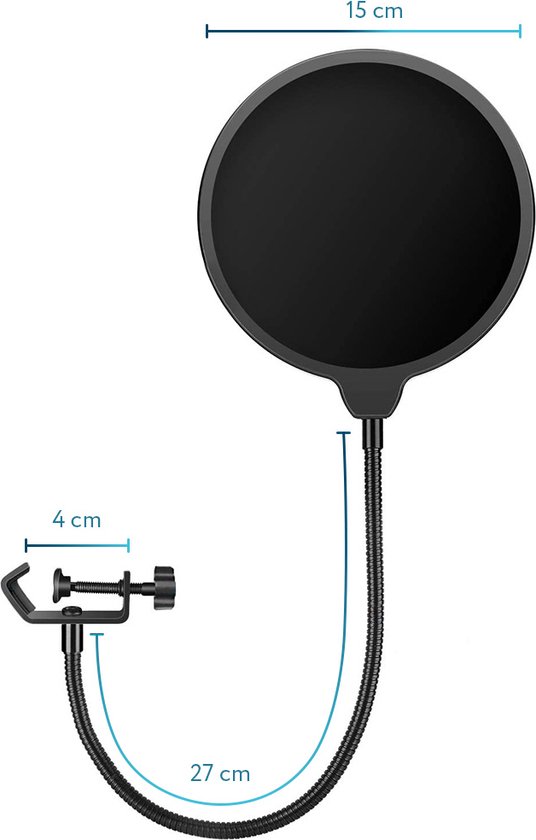 Pop Filter voor studio microfoons - Plopkap popfilter Dubbellaags