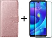 Xiaomi Redmi 9C hoesje bookcase rose goud wallet case portemonnee hoes cover hoesjes - 1x Xiaomi Redmi 9C screenprotector