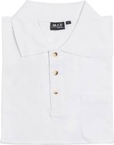 Poloshirt met knoopsluiting en borstzak wit maat M