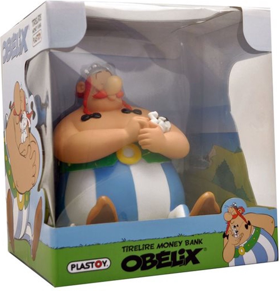 Asterix & Obelix spaarpot - Obelix met Idefix en geldzakken - 22cm | bol.com