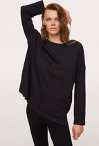 Mango T-shirt Katoenen T Shirt Met Lange Mouwen 17005775 99 Dames Maat - M