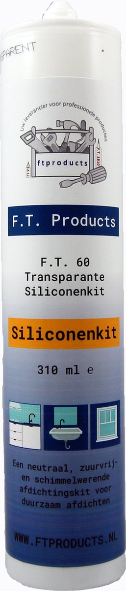 F.T. Products Siliconenkit transparant 310ml