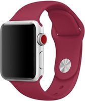 Watch Bandje ook geschikt voor Apple Watch / Watch Band/ Ook geschikt voor Series 1 2 3 4 5 6 SE / Sport / Siliconen / Armband / Roestvrij / 38 mm / 40mm / - Wijnrood - Wine Red