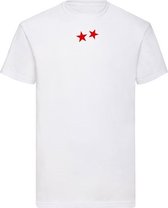 T-SHIRT RED STARS WHITE (XL)