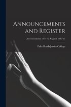 Announcements and Register; Announcements 1941-42 Register 1940-41