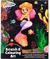Scratch en colouring art - Kras en kleurboek - Zeemeermin