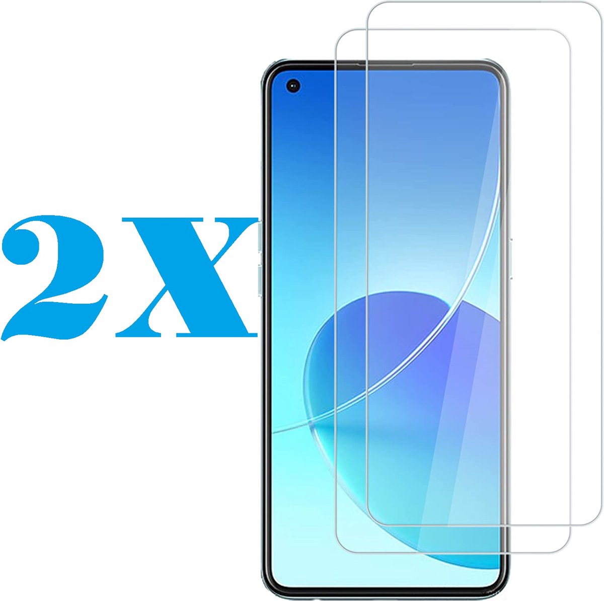 Screenprotector Glas - Tempered Glass Screen Protector Geschikt voor: Oppo A94 4G - 2x