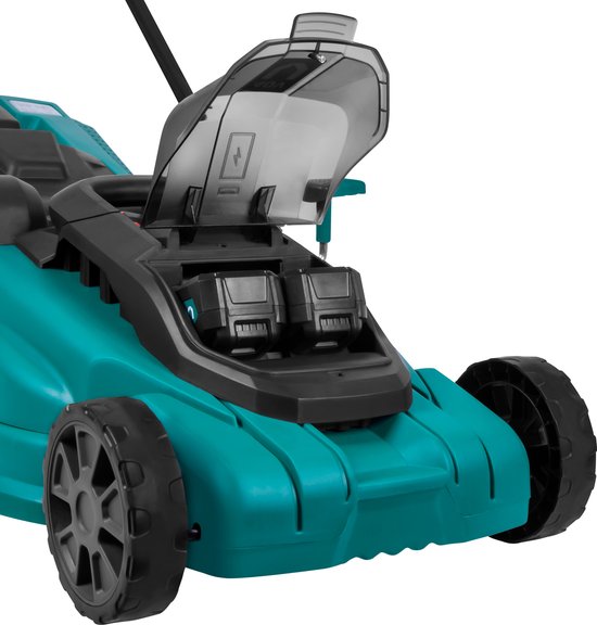 VONROC Accu Grasmaaier - 40V - 38 cm maaibreedte - Vier instelbare maaihoogtes: 35/45/55/65 mm - Incl. 45L Opvangbak - Incl. 2x 4.0Ah Accu en dubbele snellader van VONROC — afbeelding 3