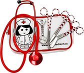 Verpleegkundige set - Healing Hearts Nurse - Handige etui met drie delig scharenset, stethoscoop en een horloge
