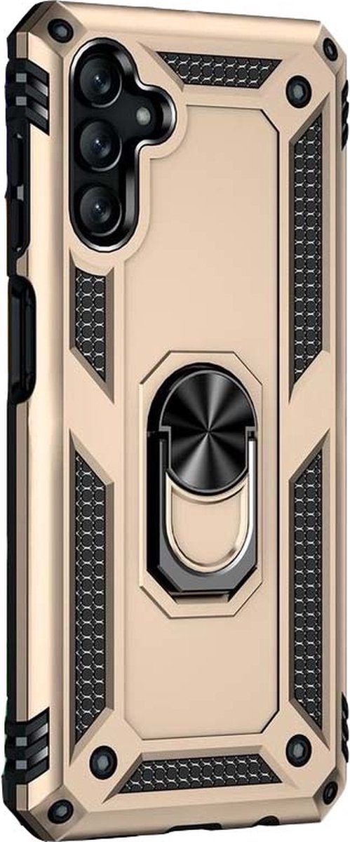 Hoesje Geschikt Voor Samsung Galaxy A13 5G Hoesje Armor Anti-shock Backcover Goud - Galaxy A13 5G - A13 5G Backcover kickstand Ring houder cover TPU backcover oTronica