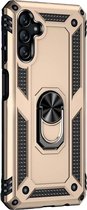 Hoesje Geschikt Voor Samsung Galaxy A13 5G Hoesje Armor Anti-shock Backcover Goud - Galaxy A13 5G - A13 5G Backcover kickstand Ring houder cover TPU backcover oTronica