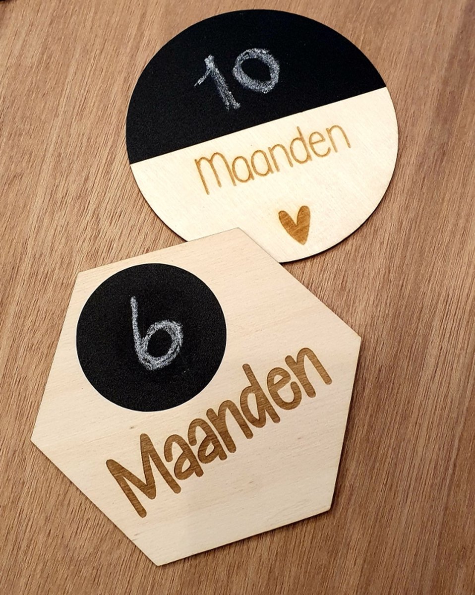 Goedkoopste Mijlpaalkaarten - Hexagon - Mijlpalen - Mijlpaal bordje - Krijtbord - Mijl paal baby - Leeftijd bord krijt