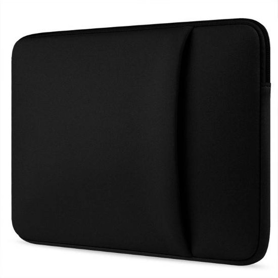 Laptop Sleeve - Hoes geschikt voor Apple MacBook Air 2022 - Apple Macbook Air 2022 Laptophoes met extra vak - 13.6 inch Sleeve - Zwart