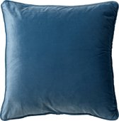 Dutch Decor FINN - Sierkussen 45x45 cm - velvet - effen kleur - Provincial Blue - lichtblauw - Inclusief binnenkussen