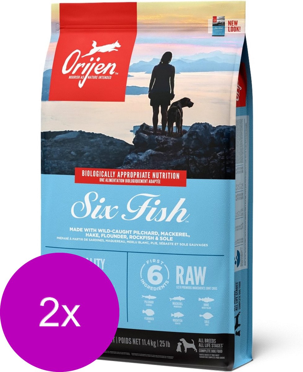 Orijen Orijen 6 Fish Dog - Hondenvoer - 2 x 11.4 kg