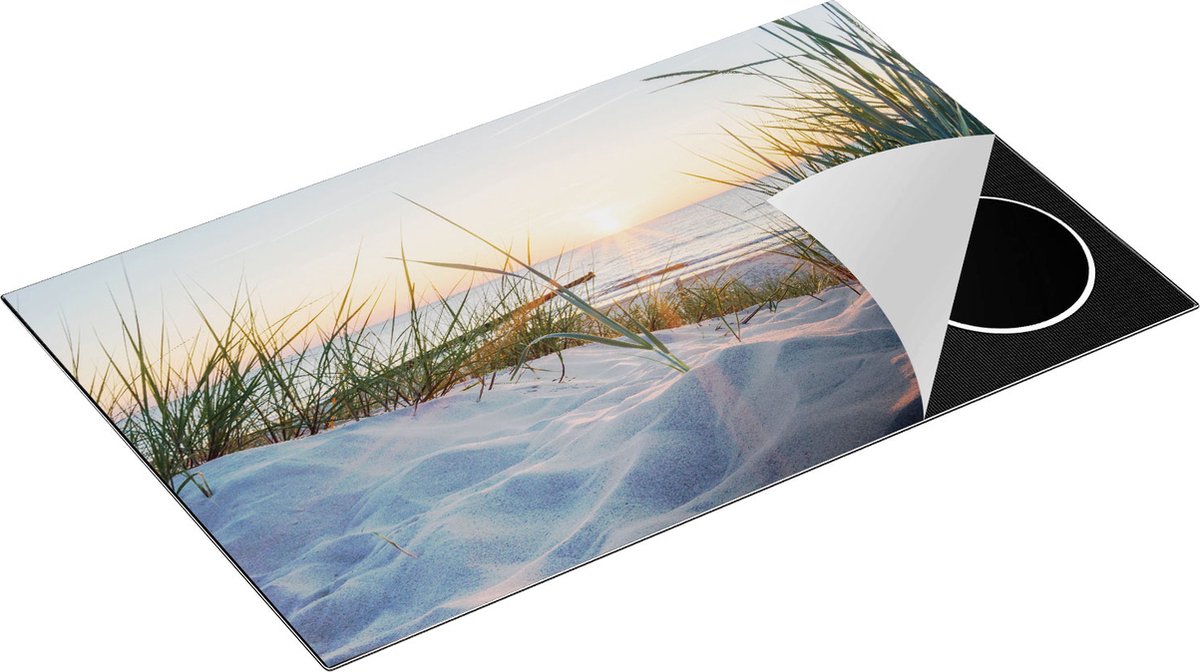 Chefcare Inductie Beschermer Duinen met Strand en Zee - 85x52 cm - Afdekplaat Inductie - Kookplaat Beschermer - Inductie Mat