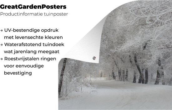 Affiche de jardin - Hiver - Neige - Toile de jardin - Peinture de jardin arbres - Arbres - Décoration de jardin - Nature - 200x200 cm