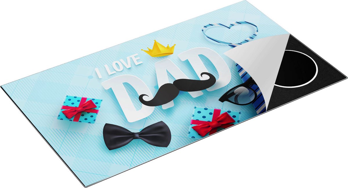 Chefcare Inductie Beschermer I love Dad - Vaderdag - Papa - 95x50 cm - Afdekplaat Inductie - Kookplaat Beschermer - Inductie Mat