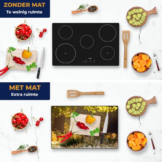 Chefcare Inductie Beschermer Hert in de Bossen - 80x52 cm - Afdekplaat Inductie - Kookplaat Beschermer - Inductie Mat