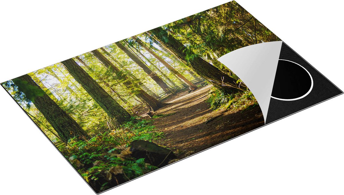 Chefcare Inductie Beschermer Voetpad in het Bos - 81x52 cm - Afdekplaat Inductie - Kookplaat Beschermer - Inductie Mat