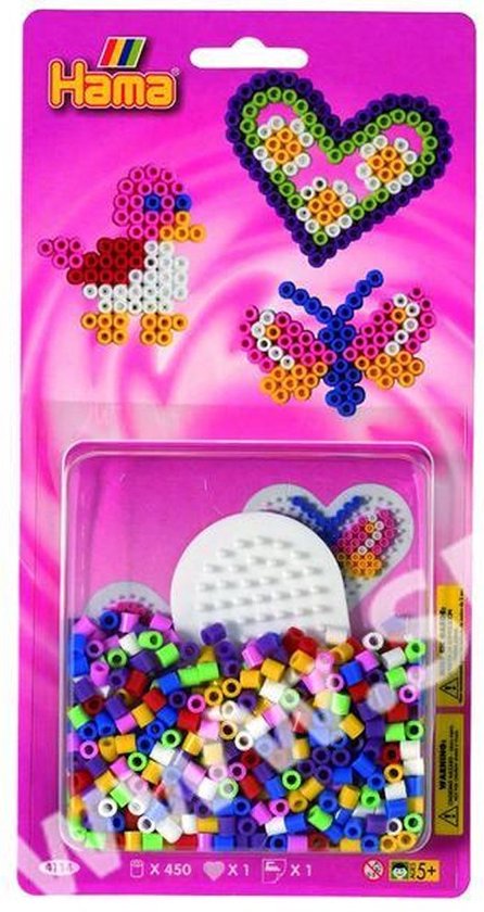 Hama Lot de 350 perles à repasser papillon et fleur