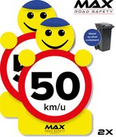 (Kliko) Sticker Max snelheid verkeerspoppetje 50 km/u - Set van 2 stuks