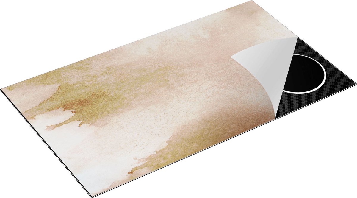 Chefcare Inductie Beschermer Abstracte Kunst - Beige - 91,6x52,7 cm - Afdekplaat Inductie - Kookplaat Beschermer - Inductie Mat