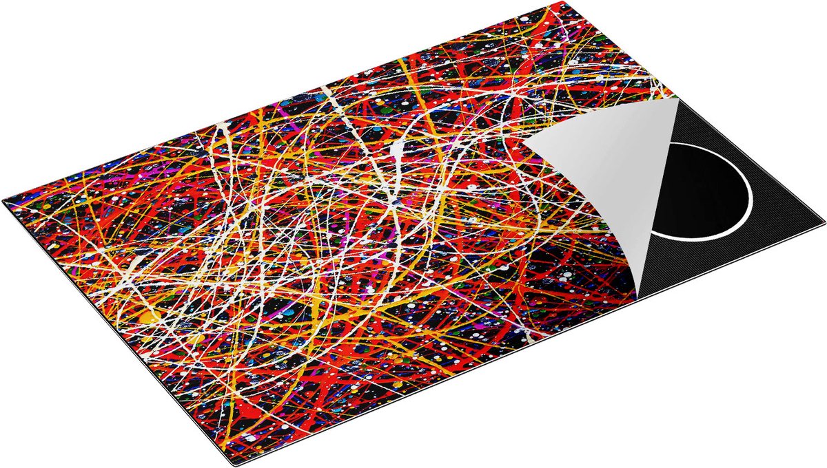 Chefcare Inductie Beschermer Abstracte Kunst - Hand Getekend - 81,6x52,7 cm - Afdekplaat Inductie - Kookplaat Beschermer - Inductie Mat